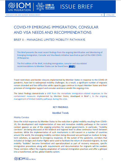 Covid 19 Emerging Immigration Consular And Visa Needs Recommendations International Organization For Migration